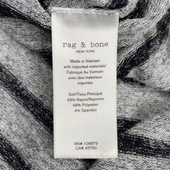 Rag & Bone Striped Hudson Vee Long Sleeve - Picture 7 of 9